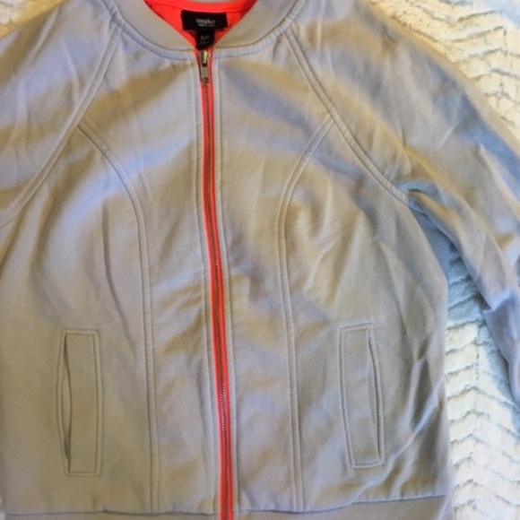 CLOSING SALE Grey Zip Sweatshirt w/ Mesh Lining - Picture 2 of 6